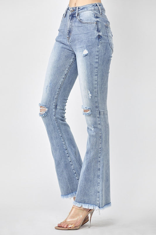 High Rise Distressed Flaire Jeans I
