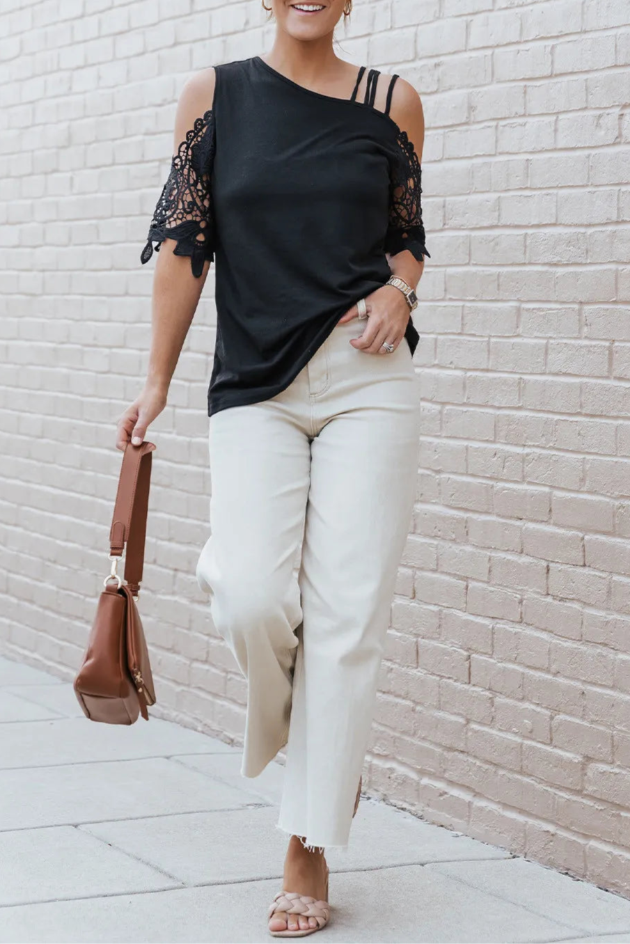 Lace Cold Shoulder Summer Top