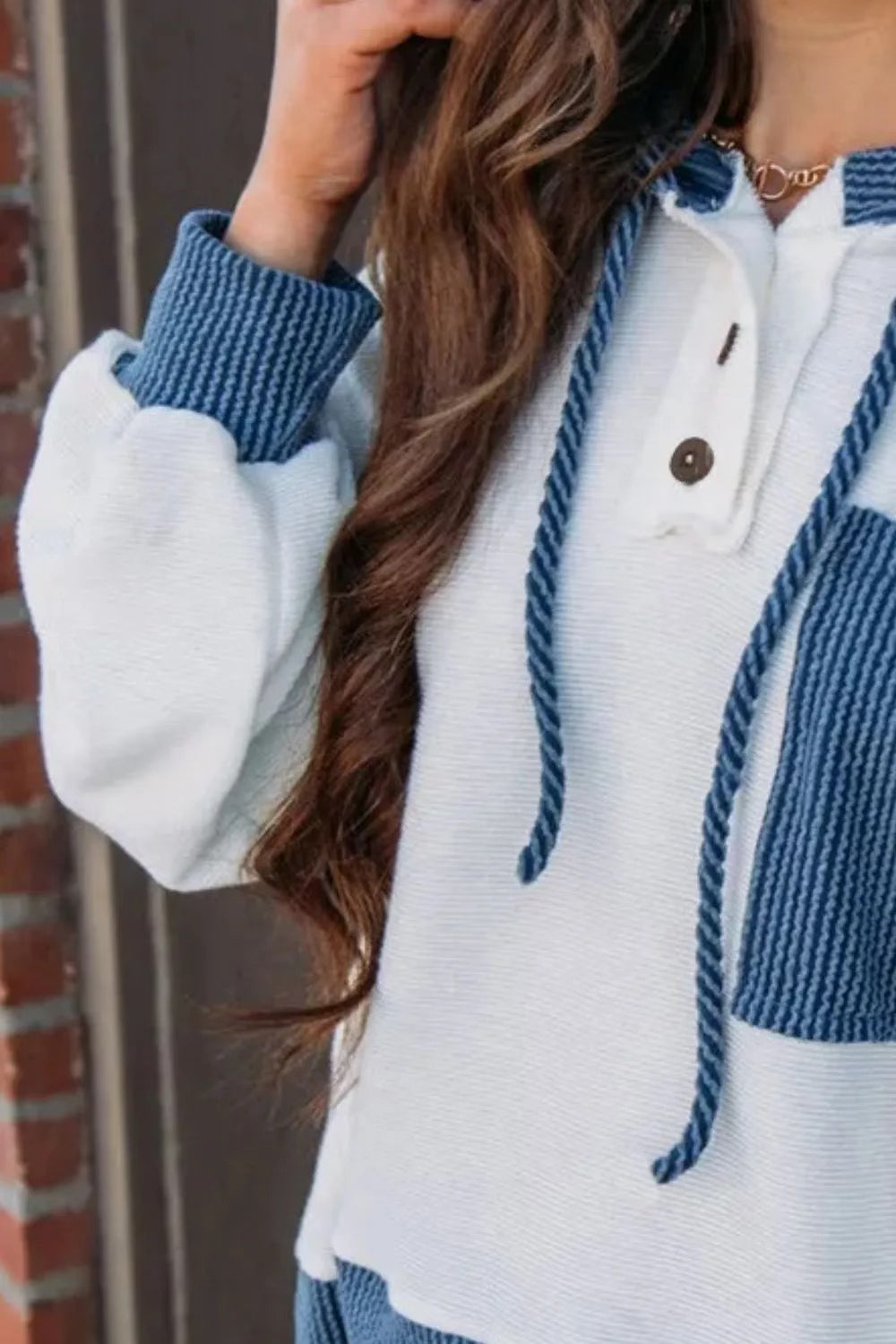Blue/White hoodie