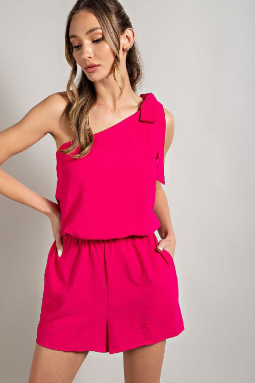 One shoulder romper
