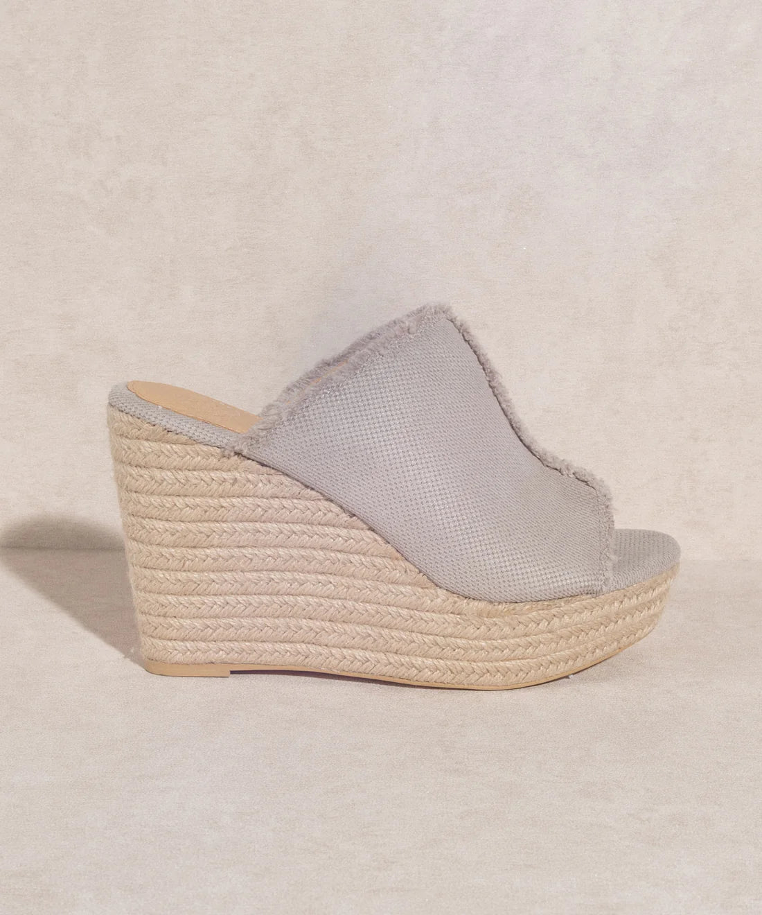 The Bliss Light Grey | Distressed Linen Wedge