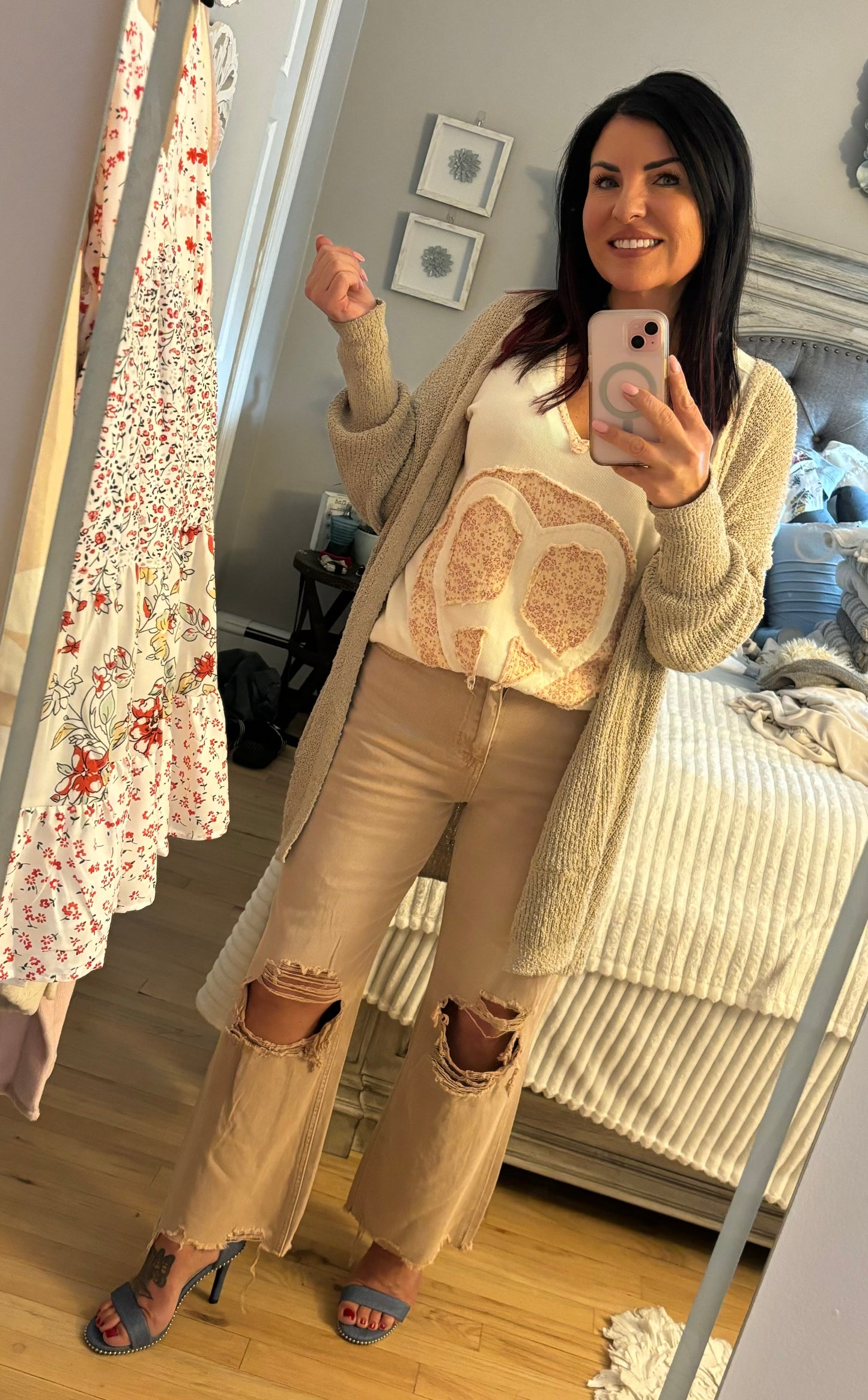 Distressed Pink Jeans