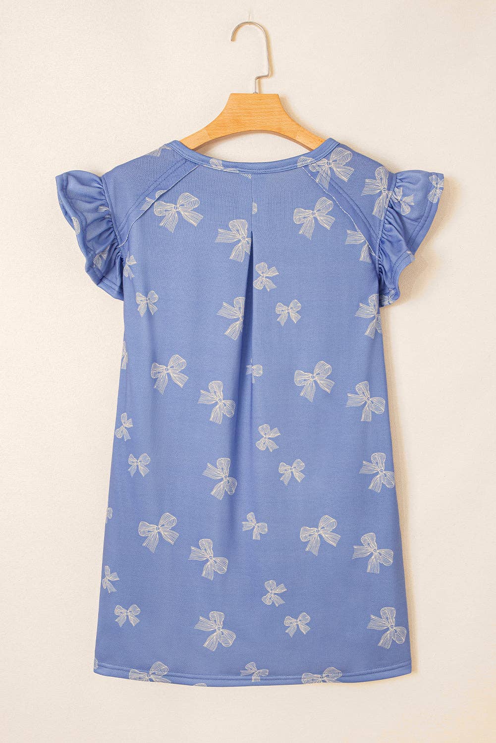 Bow Ruffle Sleeve Summer Mini Dress