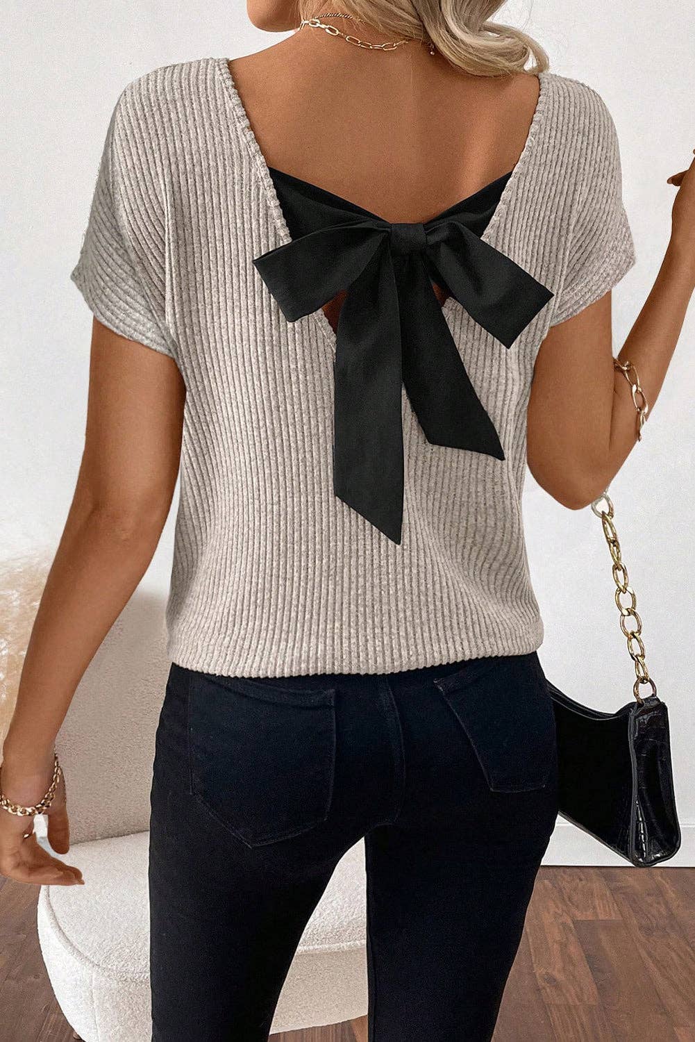 Colorblock Bow Back Summer Top