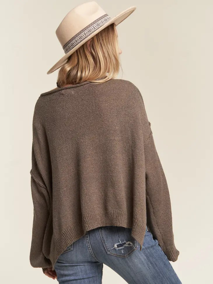 Loose fit boat neck sweater