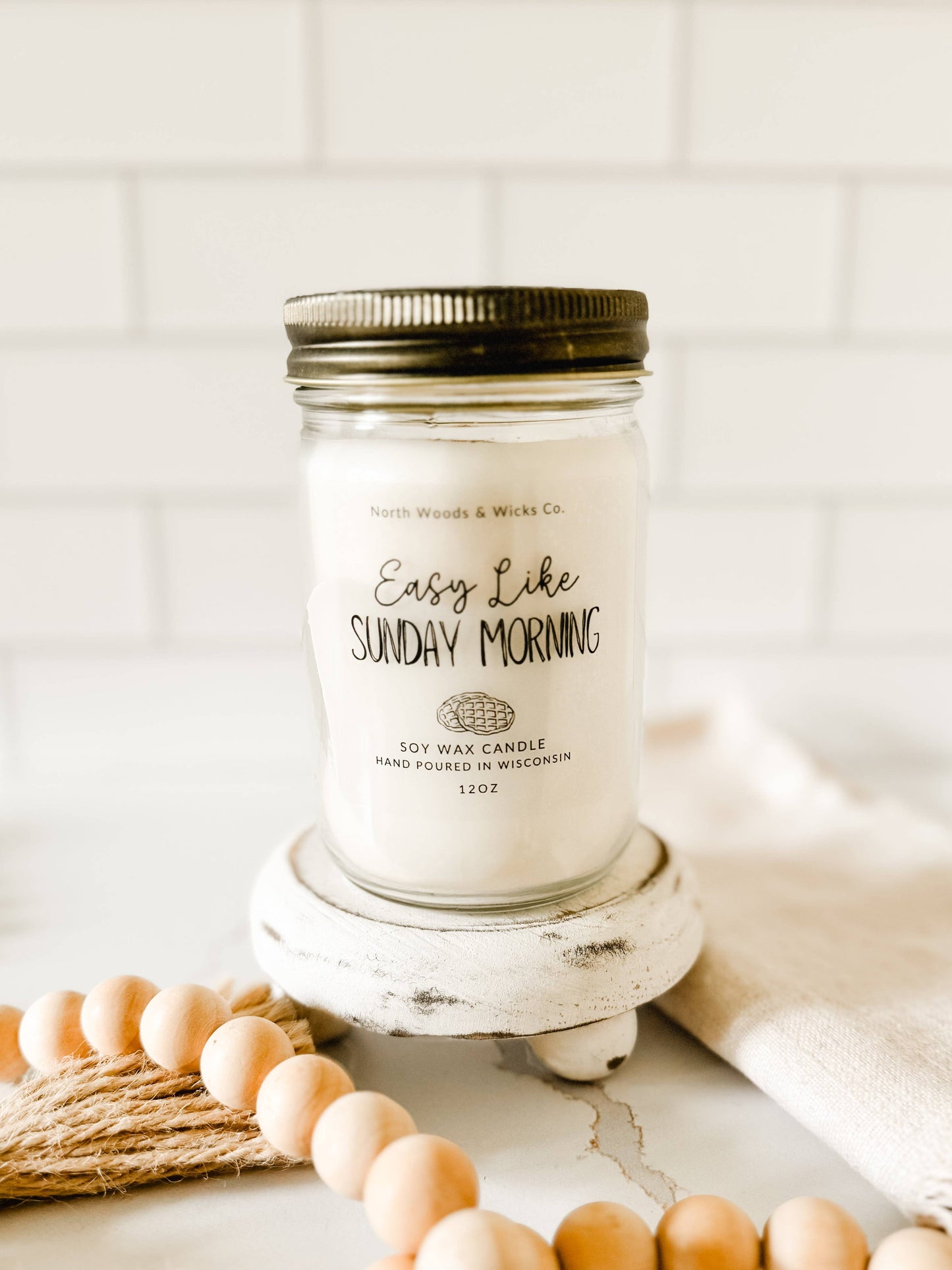 Easy Like Sunday Morning- Blueberry Pecan Waffles 12oz Candle