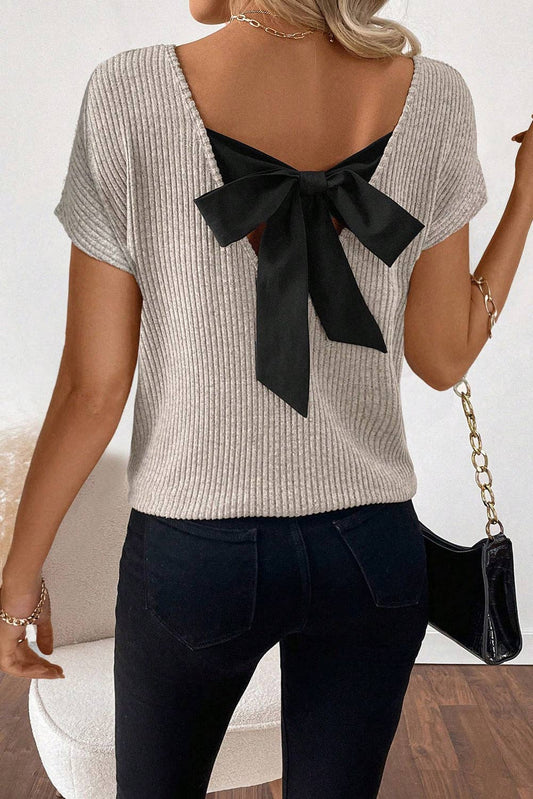 Colorblock Bow Back Summer Top