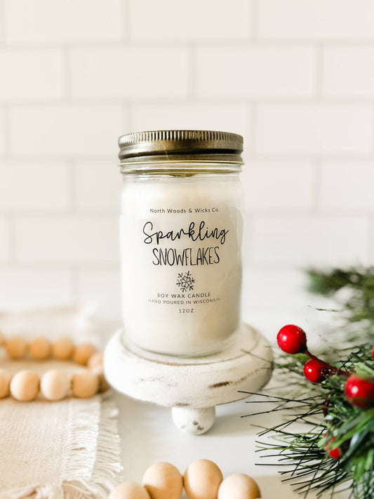 Sparkling Snowflakes 12oz Soy Candle