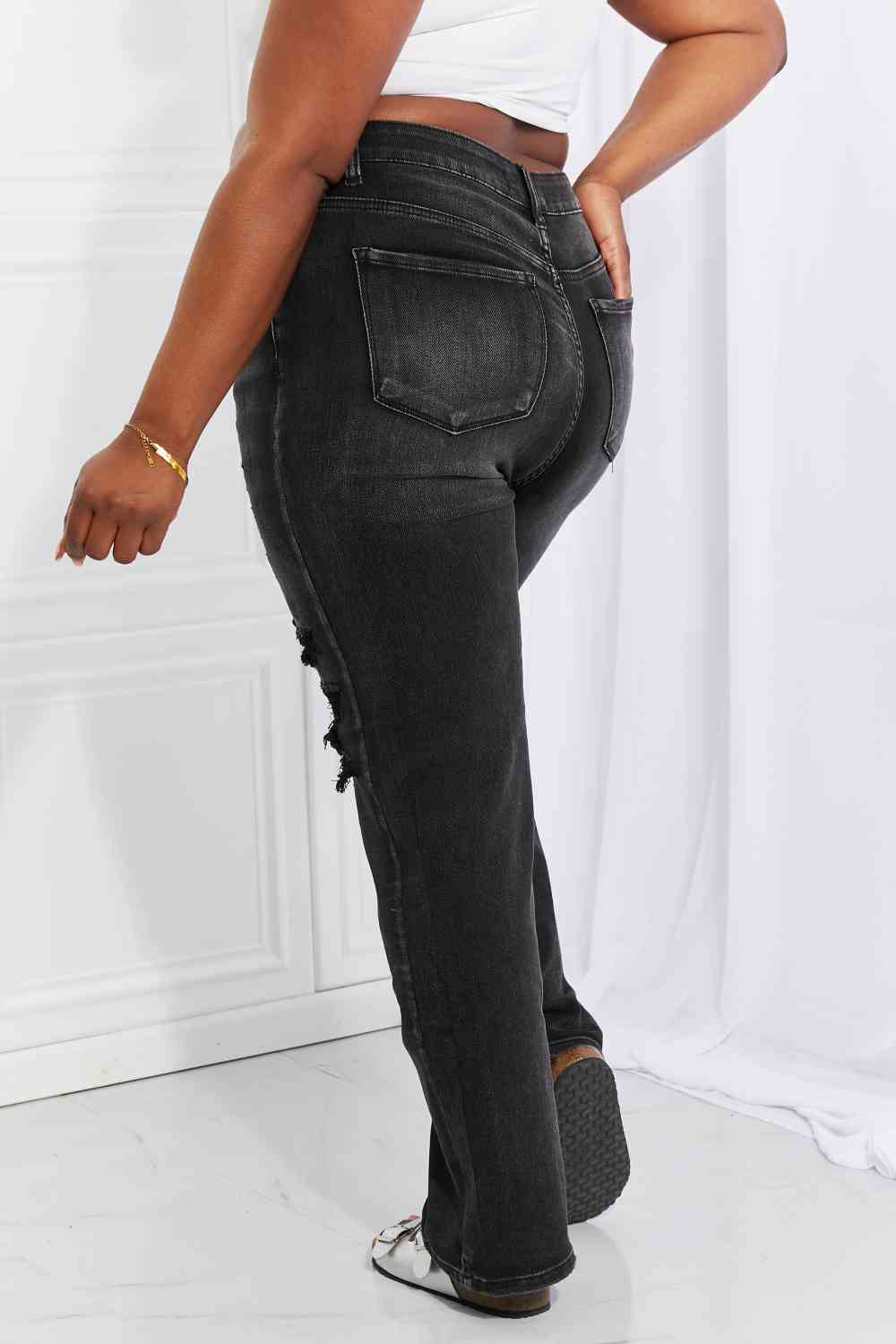 RISEN Full Size Lois Distressed Loose Fit Jeans